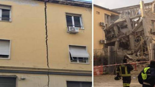 Napoli, crolla una palazzina della facolt&agrave;.