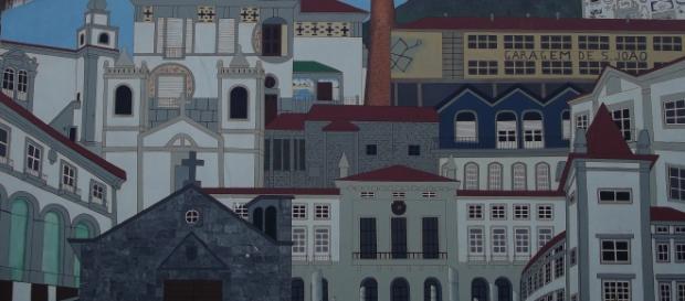 Ilustração numa das ruas da cidade Ilustração numa das ruas da cidade