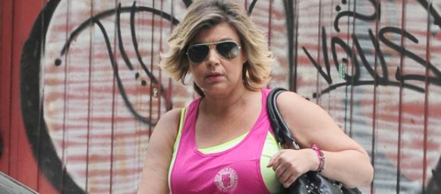 Terelu saliendo del gimnasio en imagen de archivo Terelu saliendo del gimnasio en imagen de archivo