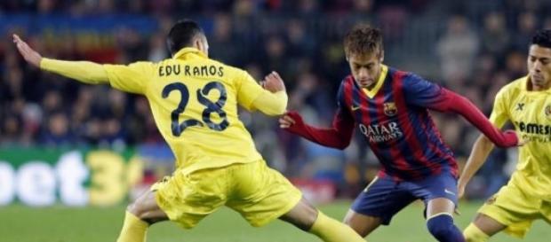 Neymar frente al Villareal Neymar frente al Villareal