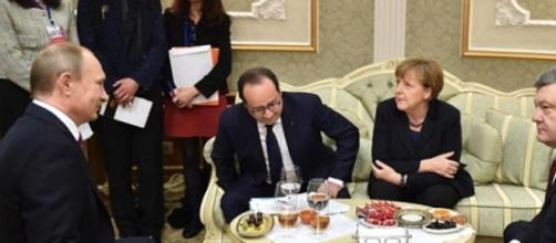 Putin, Hollande, Merkel and Poroshenko in Minsk