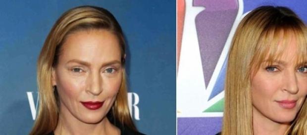 La actriz Uma Thurman, antes y depués La actriz Uma Thurman, antes y depués