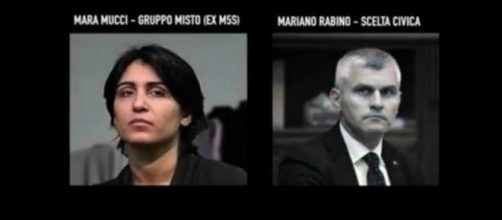 Mara Mucci e Mariano Rabino nel video di Grillo
