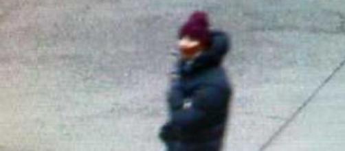 A photo of the suspect walking in Copenhagen