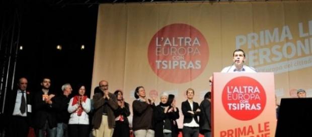 Alexis Tsipras durante un mitin en Italia. Alexis Tsipras durante un mitin en Italia.