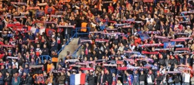 PSG fans during the match PSG fans during the match