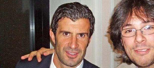 Luis Figo (left) unveiled his Fifa president ideas Luis Figo (left) unveiled his Fifa president ideas