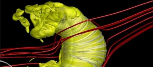 La heliosfera, según la simulación de Merav Opher La heliosfera, según la simulación de Merav Opher