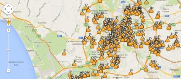 Mappa delle buche di Roma Mappa delle buche di Roma