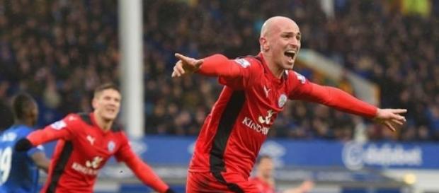 Esteban Cambiasso scored for Leicester City Esteban Cambiasso scored for Leicester City