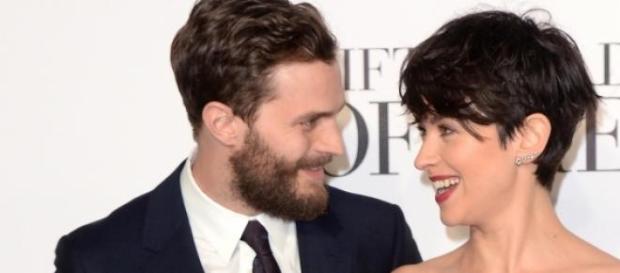 Jamie Dornan com, Amelia Warner, também, atriz. Jamie Dornan com, Amelia Warner, também, atriz.