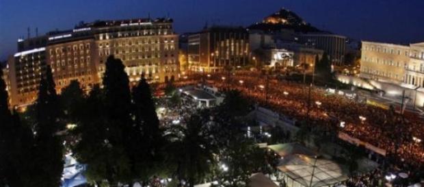 Manifestación en la plaza Syntagma en Atenas Manifestación en la plaza Syntagma en Atenas