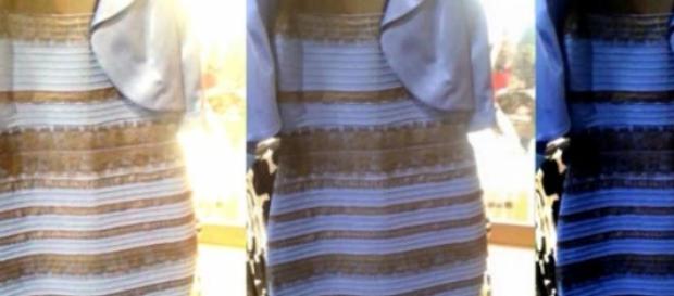 Garante a marca que o vestido é azul e preto Garante a marca que o vestido é azul e preto