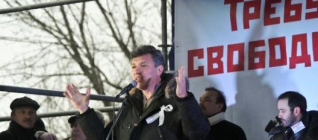 Nemtsov en un mitin en Rusia Nemtsov en un mitin en Rusia