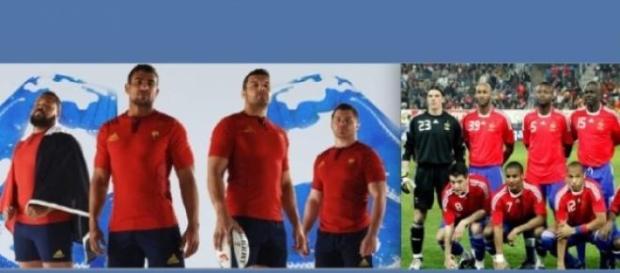 L'équipe de France en rouge face à l'Ecosse L'équipe de France en rouge face à l'Ecosse