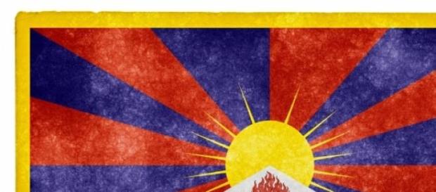 The Tibet flag, symbol of hope and freedom The Tibet flag, symbol of hope and freedom