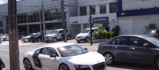 AUDI R8 de Di María apreendido pela PSP do Porto. AUDI R8 de Di María apreendido pela PSP do Porto.