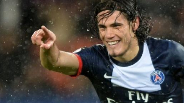 Edinson Cavani dopo una rete