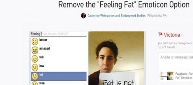 Pide que Facebook retire el emoticono 'fat' Pide que Facebook retire el emoticono 'fat'