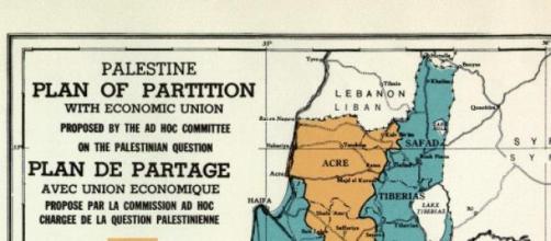 UNGA 181 map. Future government of Palestine 1947.