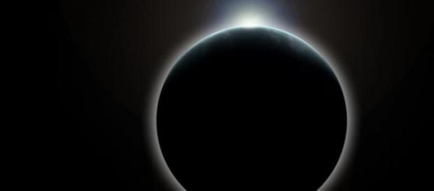 Animierte Nachbildung einer Sonnenfinsternis. Animierte Nachbildung einer Sonnenfinsternis.