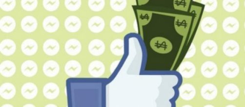 Il simbolo di Facebook con i dollari