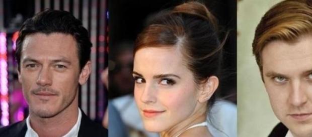 Luke Evans, Emma Watson y Dan stevens Luke Evans, Emma Watson y Dan stevens