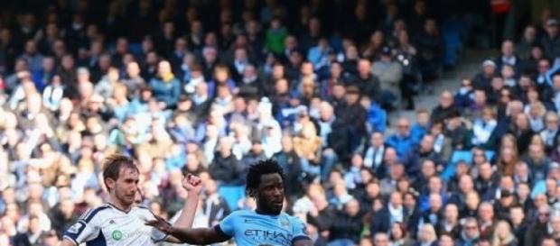 Wilfried Bony scored his first goal for City Wilfried Bony scored his first goal for City