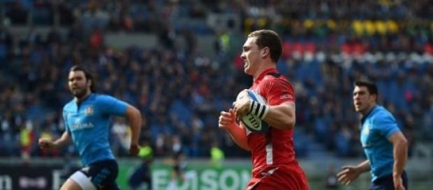 North scored a hat-trick of tries for Wales North scored a hat-trick of tries for Wales