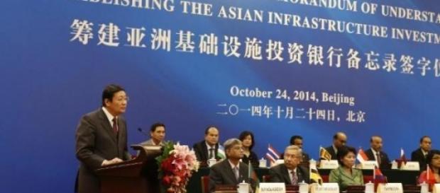 Signature de l'accord AIIB, le 24 octobre à Pékin Signature de l'accord AIIB, le 24 octobre à Pékin