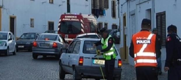 Local do atropelamento em Beja. Local do atropelamento em Beja.