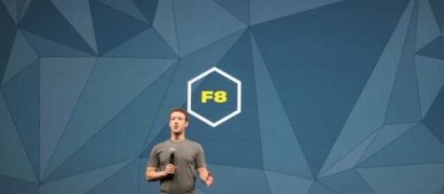 Mark Zuckerberg on stage at Facebook F8 Conference