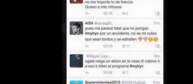 Alguno de los tweets vertidos en la red. Alguno de los tweets vertidos en la red.