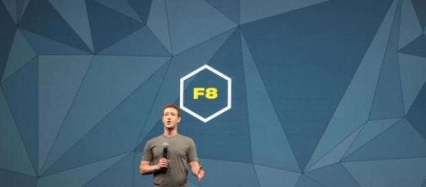 Mark Zuckerberg on stage at Facebook F8 Conference Mark Zuckerberg on stage at Facebook F8 Conference