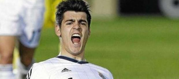 Alvaro Morata con la camiseta del Real Madrid. Alvaro Morata con la camiseta del Real Madrid.