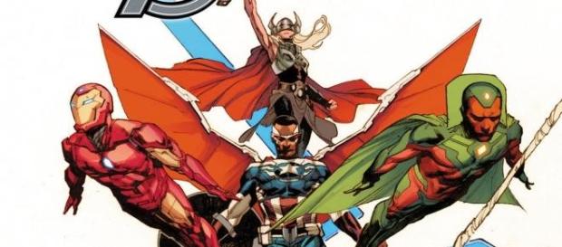La couverture d'All-New, All-Different Avengers. La couverture d'All-New, All-Different Avengers.