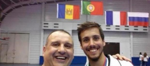 O selecionador Joaquim Peixoto com Rui Bragança O selecionador Joaquim Peixoto com Rui Bragança