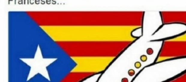 Tuit anticatalán con ilustración, uno entre miles. Tuit anticatalán con ilustración, uno entre miles.