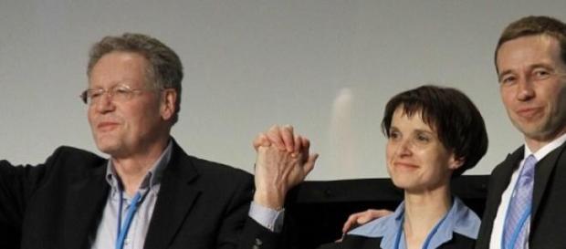 AfDler Konrad Adam, Frau Petry und Bernd Lucke AfDler Konrad Adam, Frau Petry und Bernd Lucke