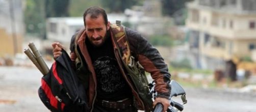 Free Syrian Army militia fighter in Idlib province
