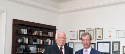 Nigel Farage with one of his UKIP supporters