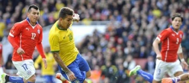 Firmino deu a vitória ao Brasil frente ao Chile Firmino deu a vitória ao Brasil frente ao Chile