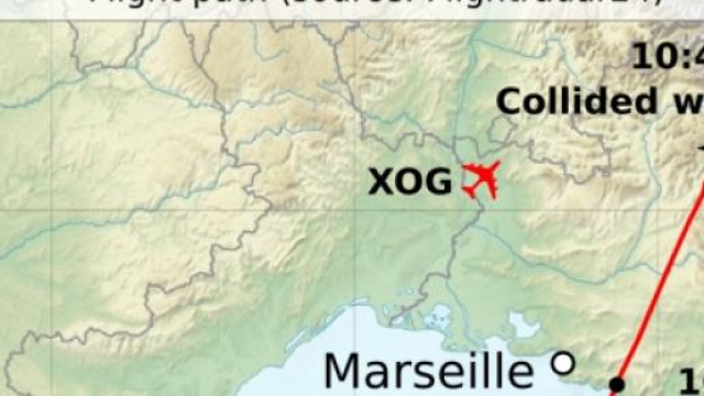 La rotta del volo 9525 di Germanwings-Lufthansa