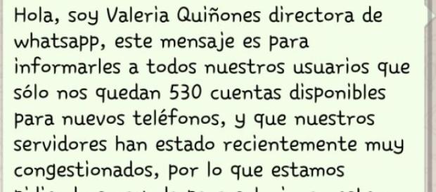 El mensaje cadena Whatsapp El mensaje cadena Whatsapp