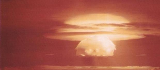 Nuclear test Castle Bravo on Bikini Atoll, 1956. Nuclear test Castle Bravo on Bikini Atoll, 1956.