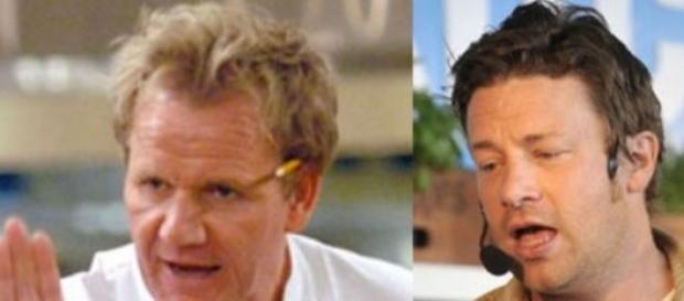 Oliver e Ramsay são conhecidos chefs britânicos Oliver e Ramsay são conhecidos chefs britânicos