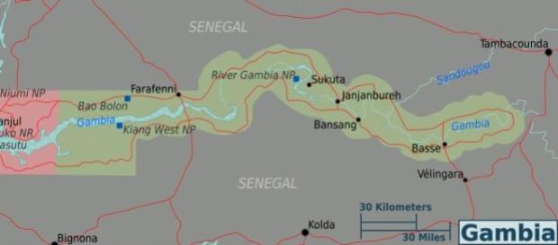 Cartina geografica del Gambia Cartina geografica del Gambia