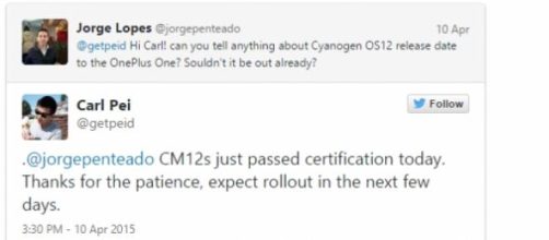 twitter di carl pei sull'aggiornamento lollipop
