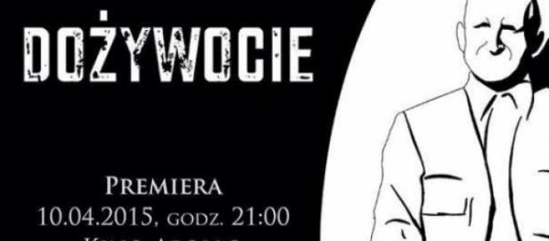 Fragment plakatu premiery Dożywocia Fragment plakatu premiery Dożywocia
