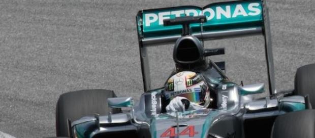 Hamilton taking charge in the Mercedes AMG W06 Hamilton taking charge in the Mercedes AMG W06
